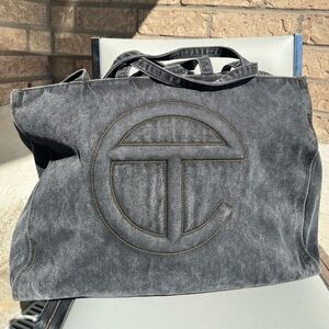 Telfar Large Denim Shopper in Black. OBO.